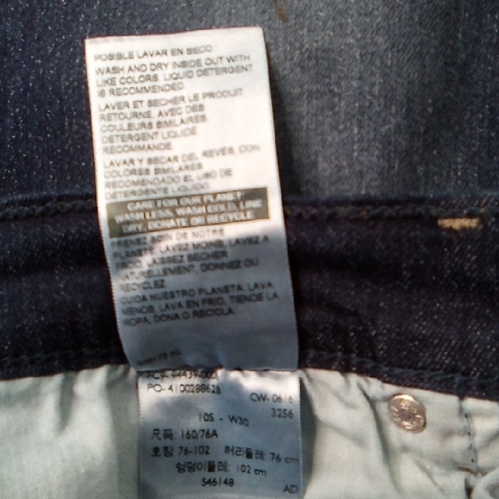 Blue Straight Leg Jeans with Classic Dark Wash - Picture 8 of 10